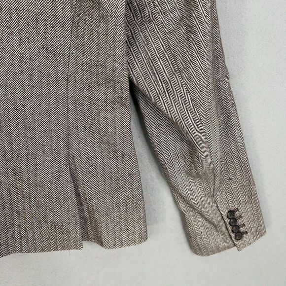 Vineyard Vines Blazer Womens 14 Brown Herringbone Jacket Preppy Academia Career - Picture 9 of 13